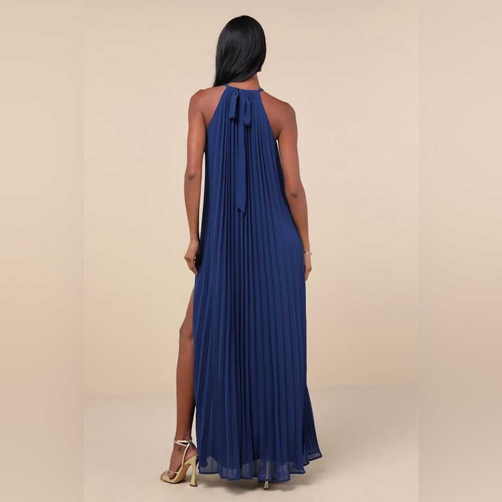 Lulus-Exceptionally Elegant Blue Pleated Chiffon … - image 2