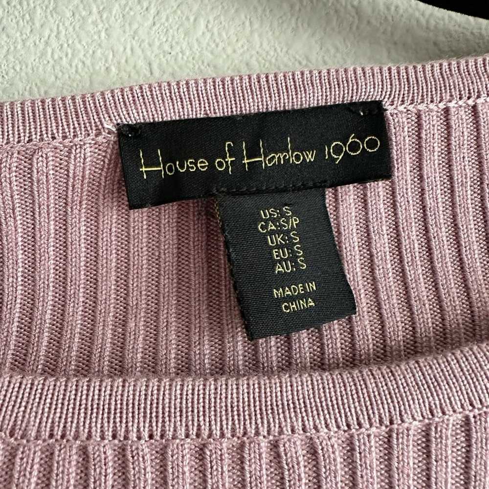 House of Harlow Ribbed Dusty Rose Pink Sweater Dr… - image 2