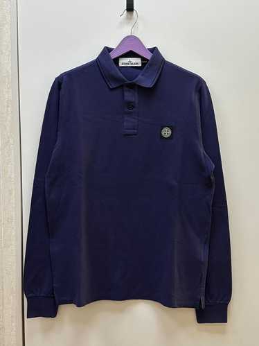 Stone Island CC000013 Long Sleeve Polo in Dark Blu