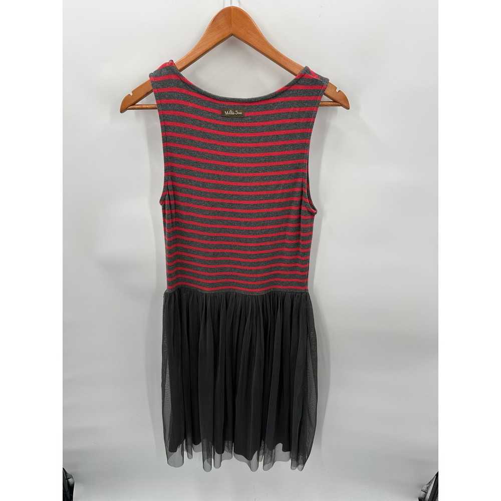 MATILDA JANE Gray Red Striped Tulle Skirt Fit & F… - image 10