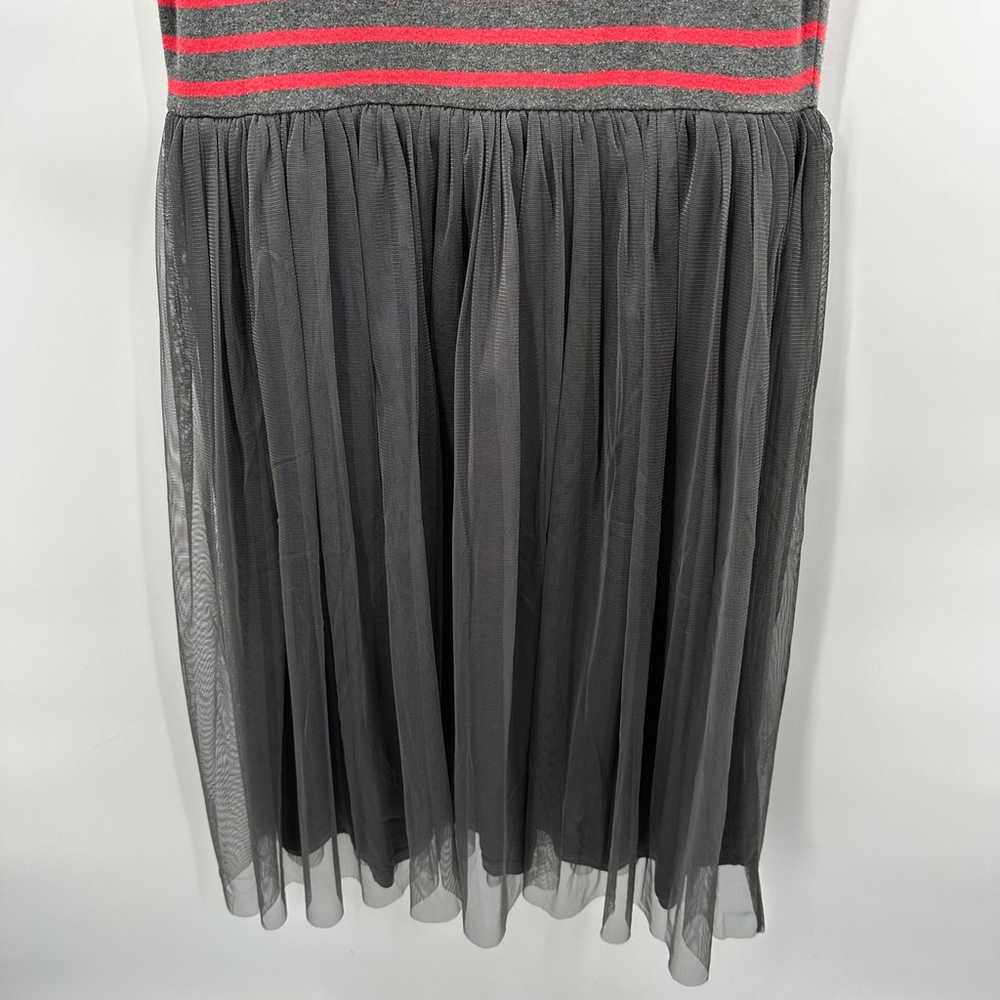 MATILDA JANE Gray Red Striped Tulle Skirt Fit & F… - image 7