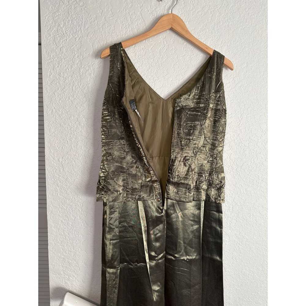 Alex Evenings Olive Green Beaded Taffeta Formal D… - image 6