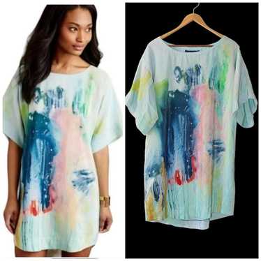 Anthropologie Maeve Watercolor Silk Tunic size Me… - image 1