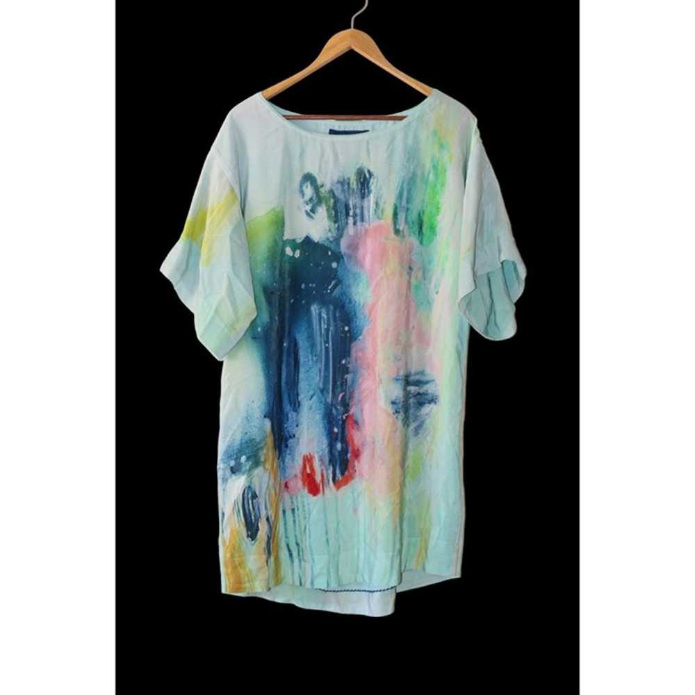 Anthropologie Maeve Watercolor Silk Tunic size Me… - image 6