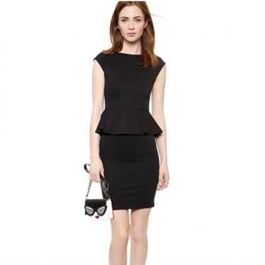 Alice + Olivia employed peplum dress black mini sh