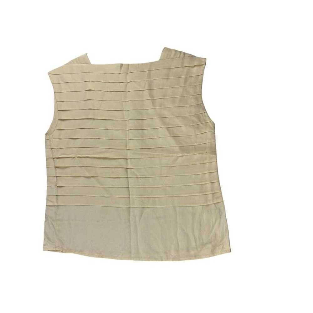 Christian Dior Top Womens Size 10 Beige Silk Tier… - image 1