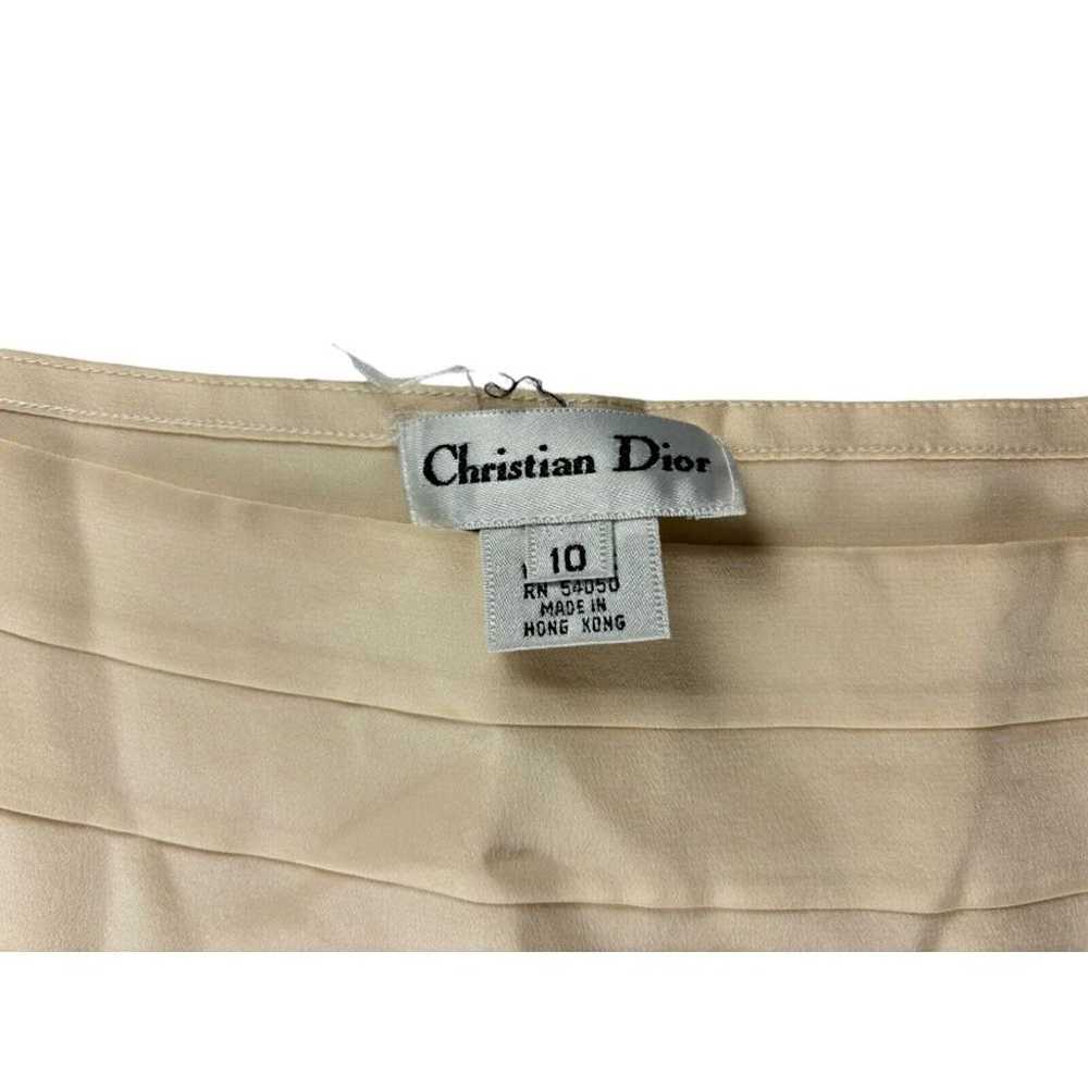 Christian Dior Top Womens Size 10 Beige Silk Tier… - image 3