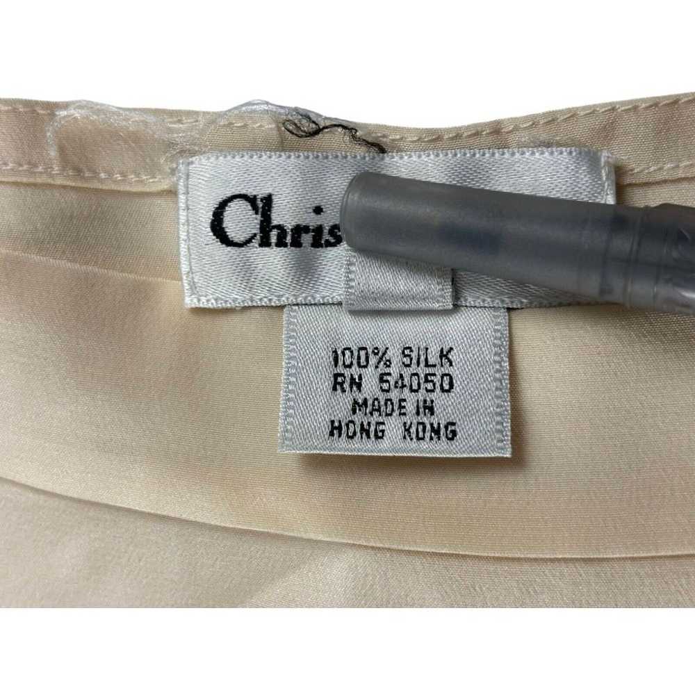 Christian Dior Top Womens Size 10 Beige Silk Tier… - image 4