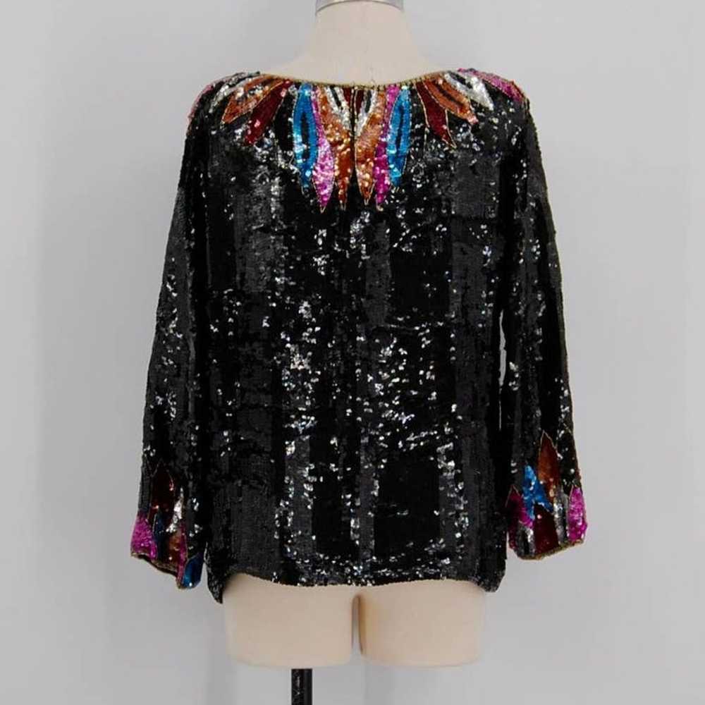 Vintage Sequins Beaded Silk Neiman Marcus Judith … - image 3