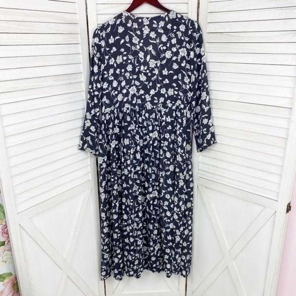 Globe Trotter Floral Shift Maxi Dress Blue White … - image 10