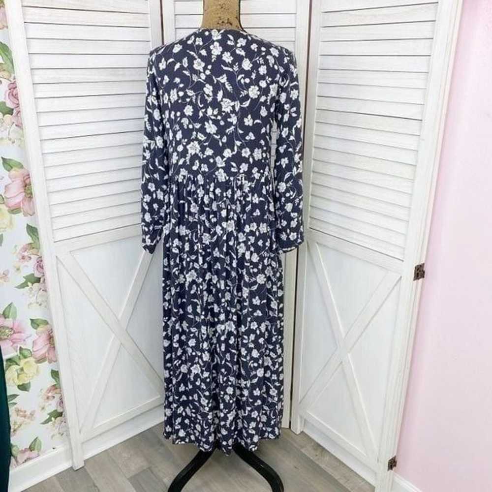 Globe Trotter Floral Shift Maxi Dress Blue White … - image 4