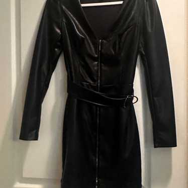 Guess faux leather black dress small - image 1