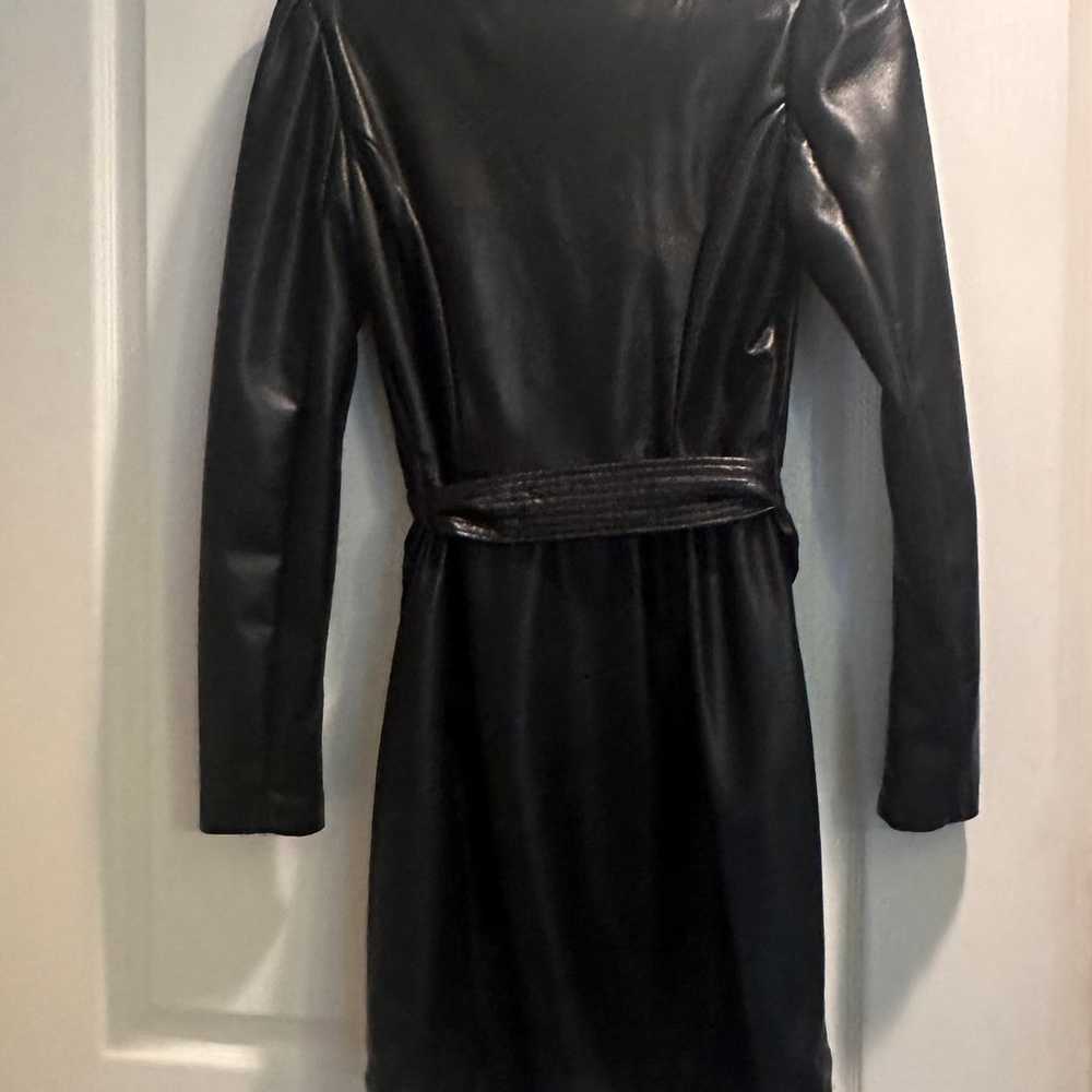 Guess faux leather black dress small - image 2