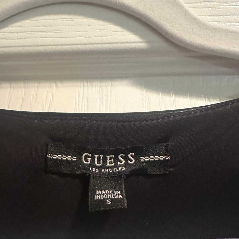 Guess faux leather black dress small - image 3