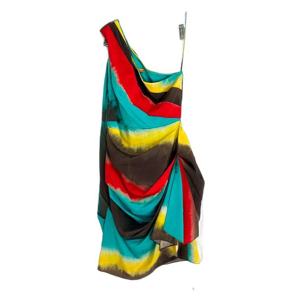 Alice + Olivia Rare Silk A-Line Multicolored Mini… - image 2