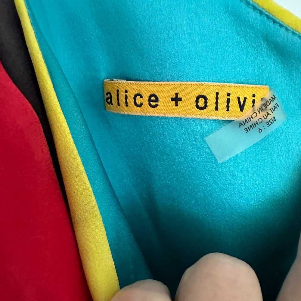 Alice + Olivia Rare Silk A-Line Multicolored Mini… - image 5