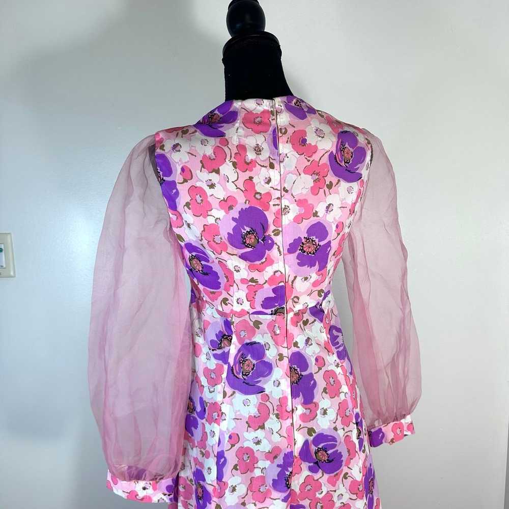 Dressvintage 1960s handmade floral dress - image 6