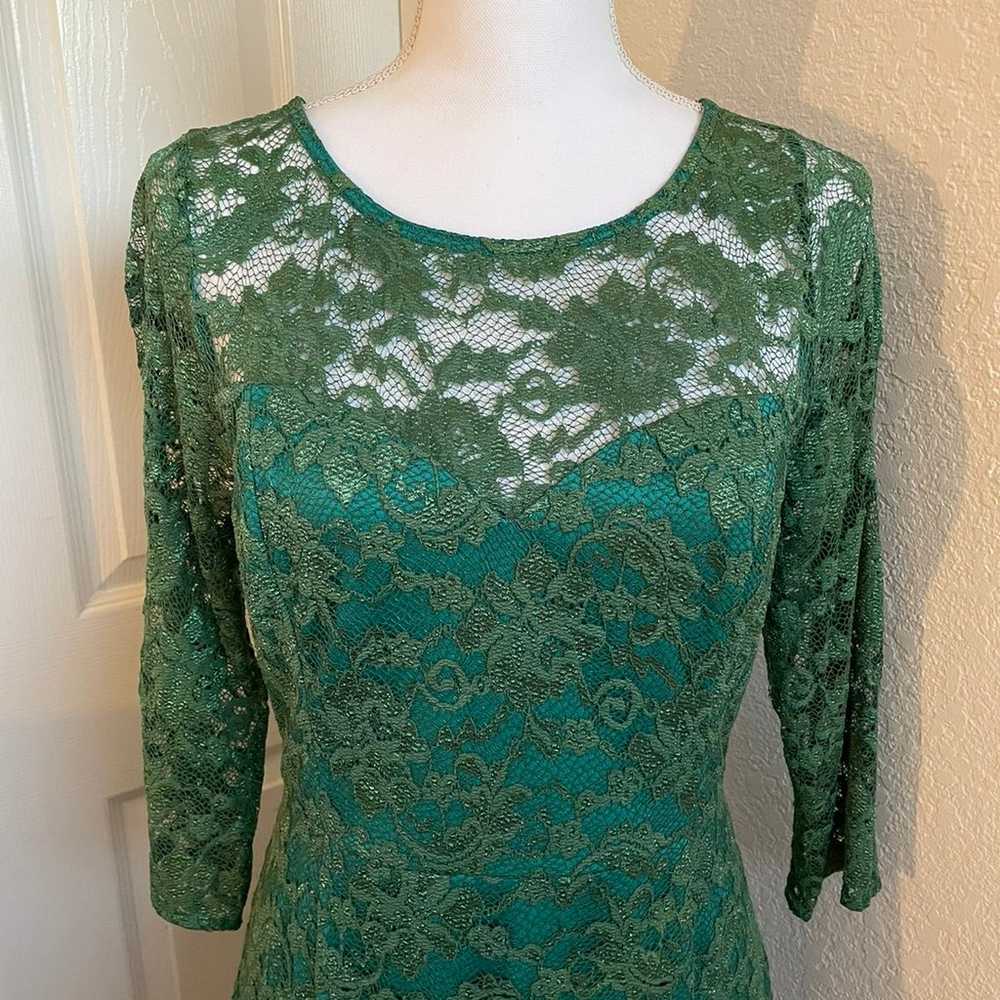 Green lace holiday dress by Liza Luxe - image 2