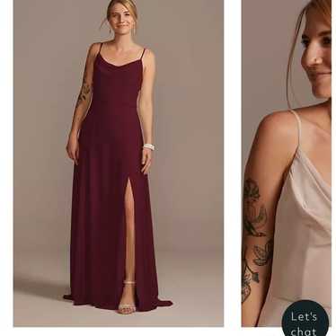 Davids Bridal Cowl Neck Bridesmaid Dress