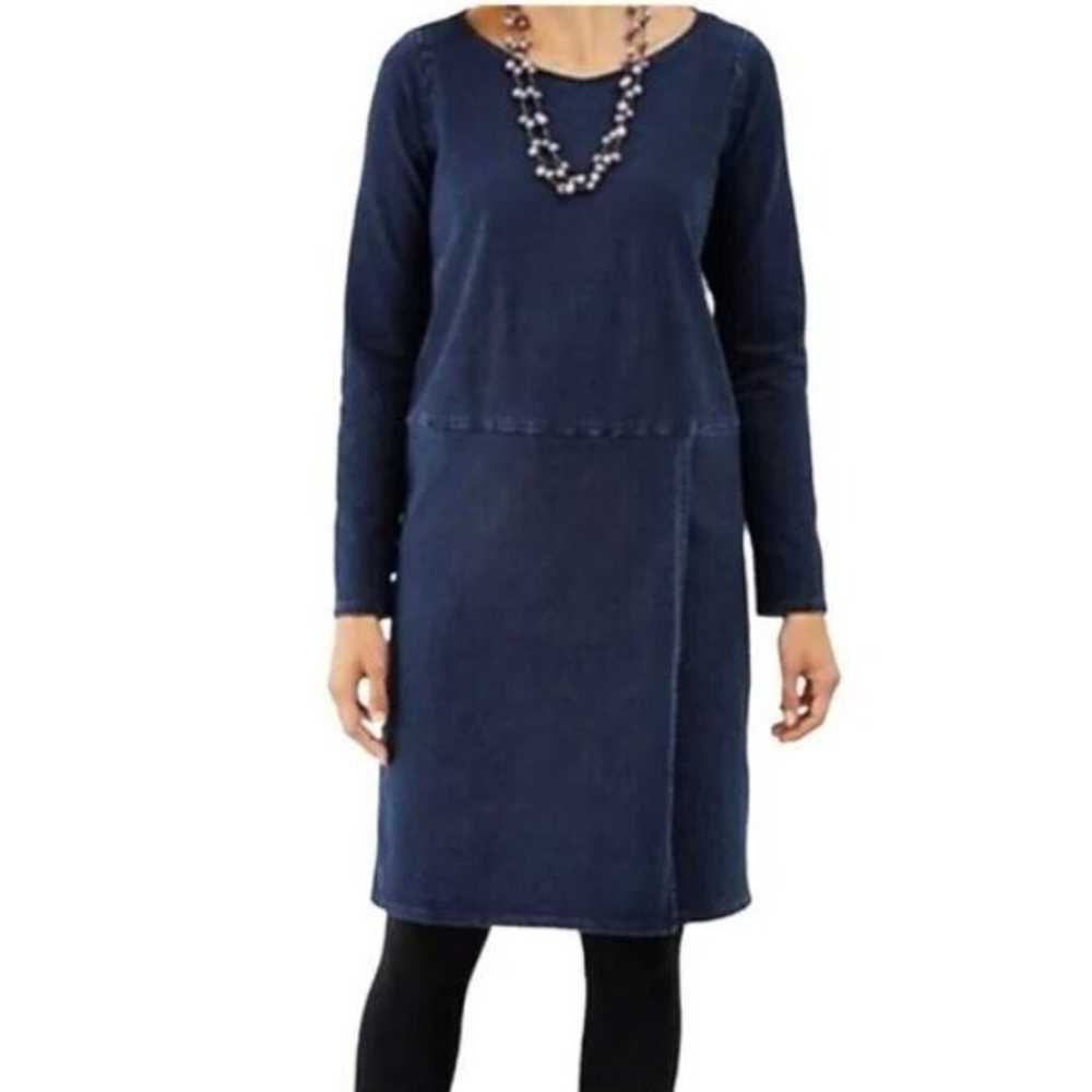 J Jill Pure Jill Indigo Dress Womens Medium Soft … - image 5