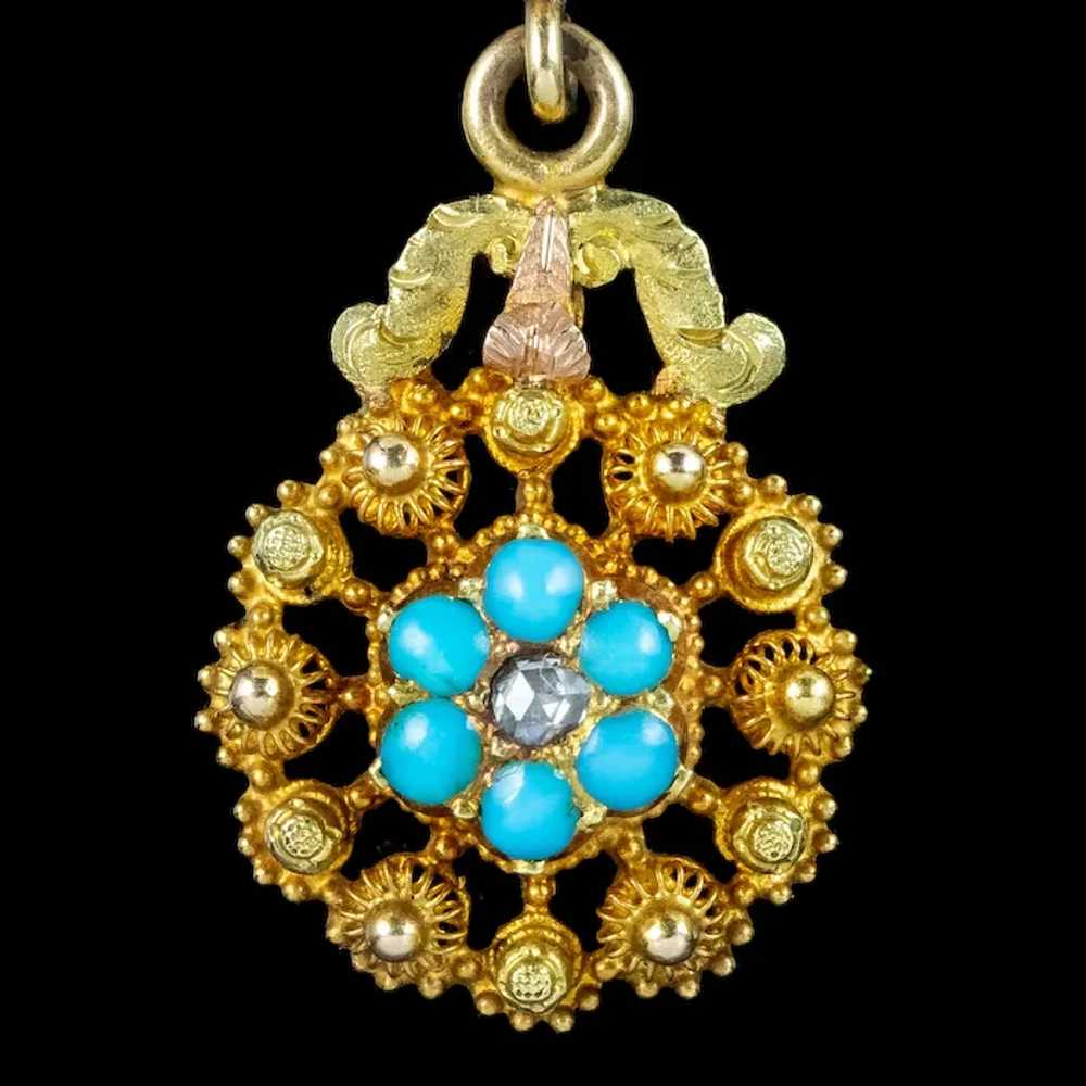 Antique Georgian Turquoise Diamond Forget Me Not … - image 6