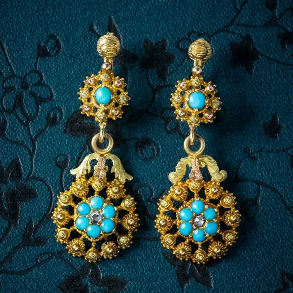 Antique Georgian Turquoise Diamond Forget Me Not … - image 7