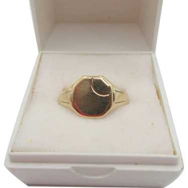 Vintage 9k 9CT Gold Sunray Signet Ring