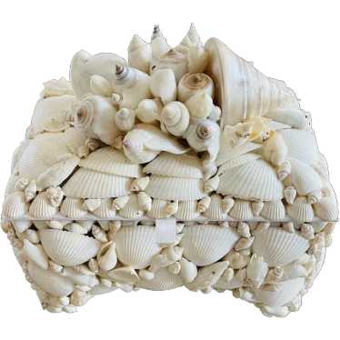 Vintage Sea Shell Encrusted Jewelry Box Gift