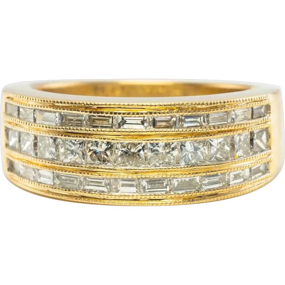 Natural Diamond Ring 14K Gold Band 1.20 TDW Estate - image 1