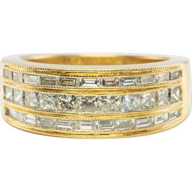 Natural Diamond Ring 14K Gold Band 1.20 TDW Estate - image 1