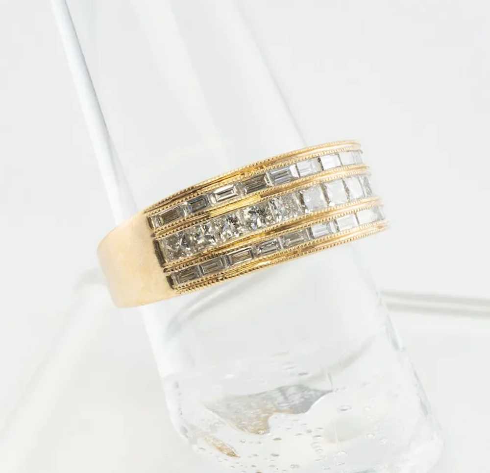 Natural Diamond Ring 14K Gold Band 1.20 TDW Estate - image 2