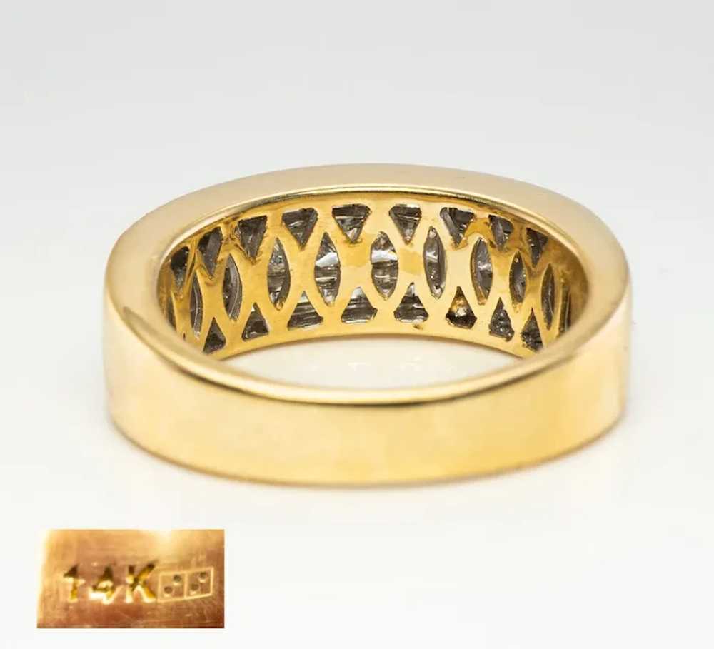 Natural Diamond Ring 14K Gold Band 1.20 TDW Estate - image 3