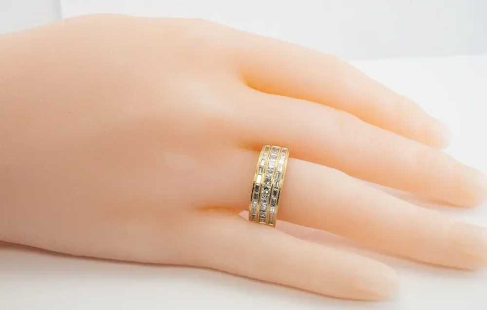 Natural Diamond Ring 14K Gold Band 1.20 TDW Estate - image 4