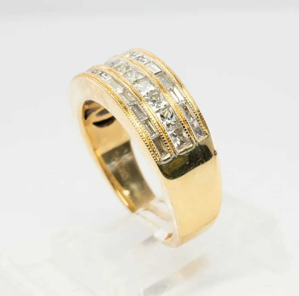 Natural Diamond Ring 14K Gold Band 1.20 TDW Estate - image 5