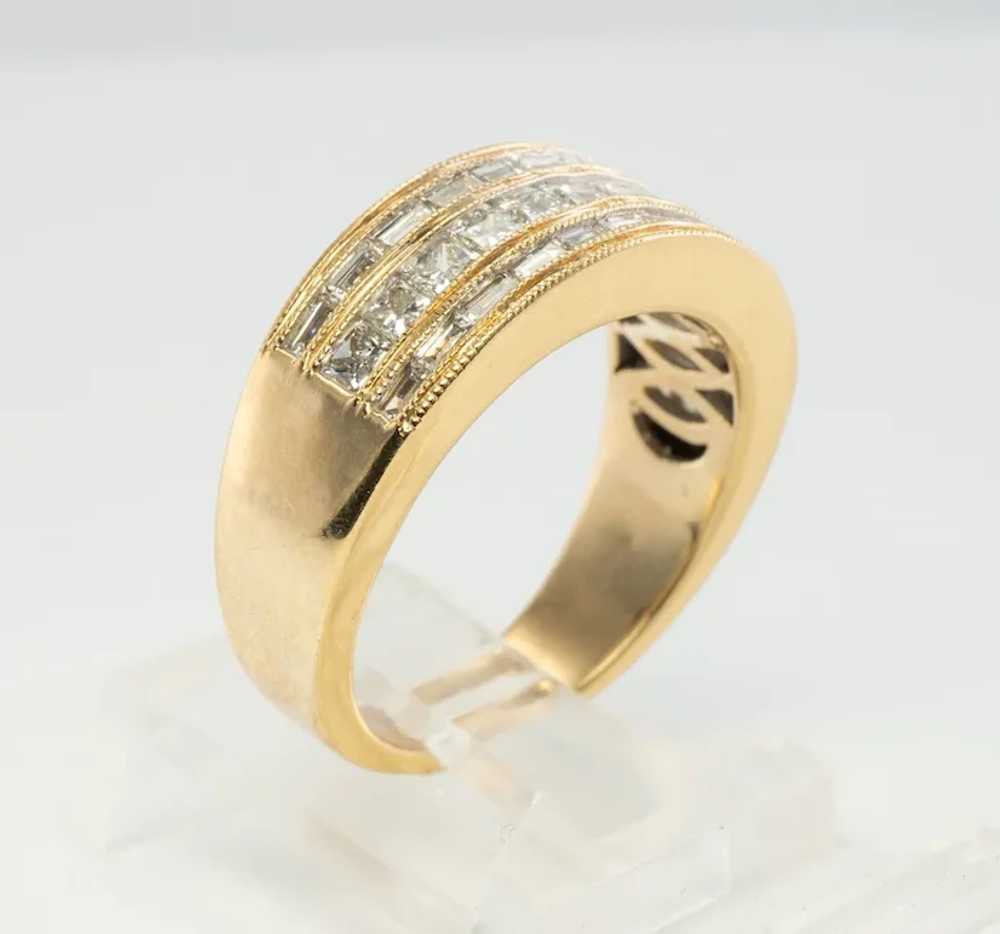 Natural Diamond Ring 14K Gold Band 1.20 TDW Estate - image 6