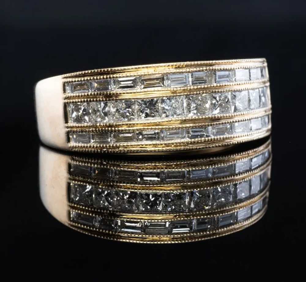 Natural Diamond Ring 14K Gold Band 1.20 TDW Estate - image 7