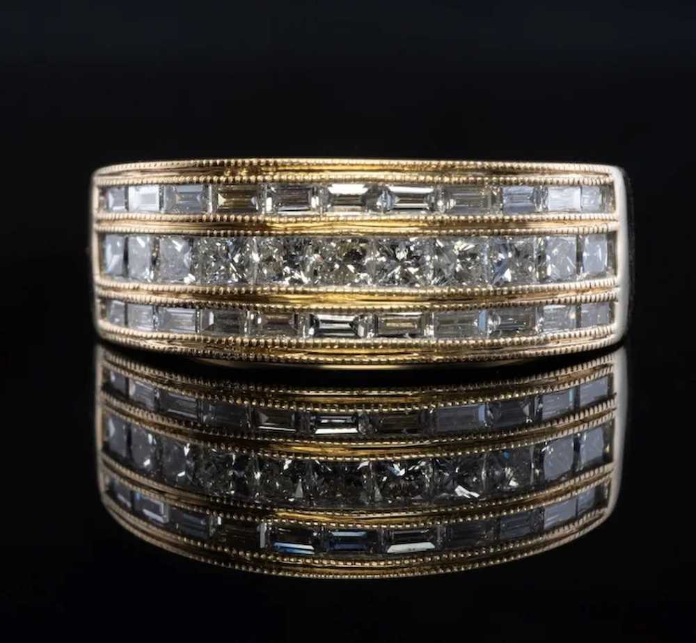 Natural Diamond Ring 14K Gold Band 1.20 TDW Estate - image 9