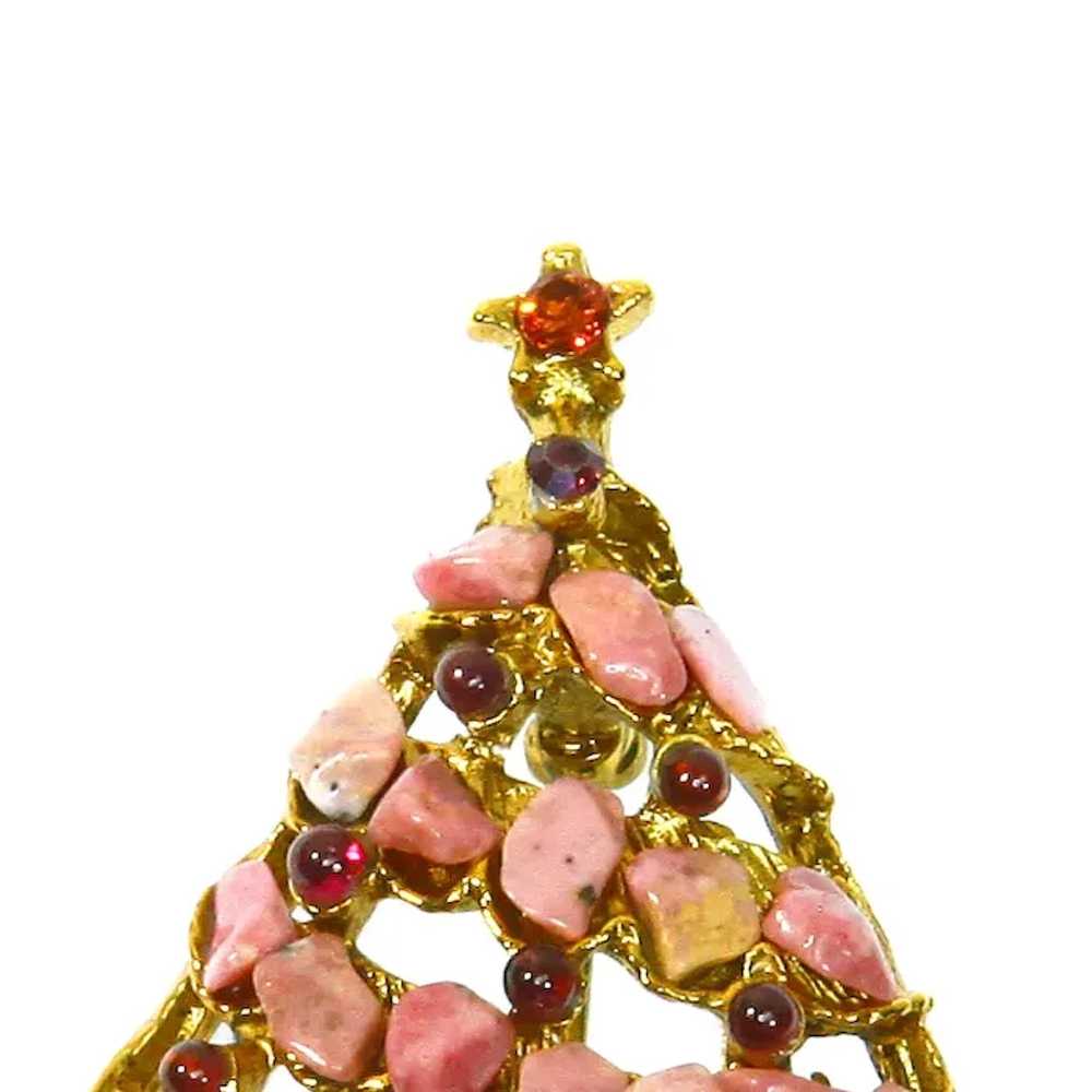 Swoboda Christmas Tree Brooch – Rhodochrosite and… - image 2