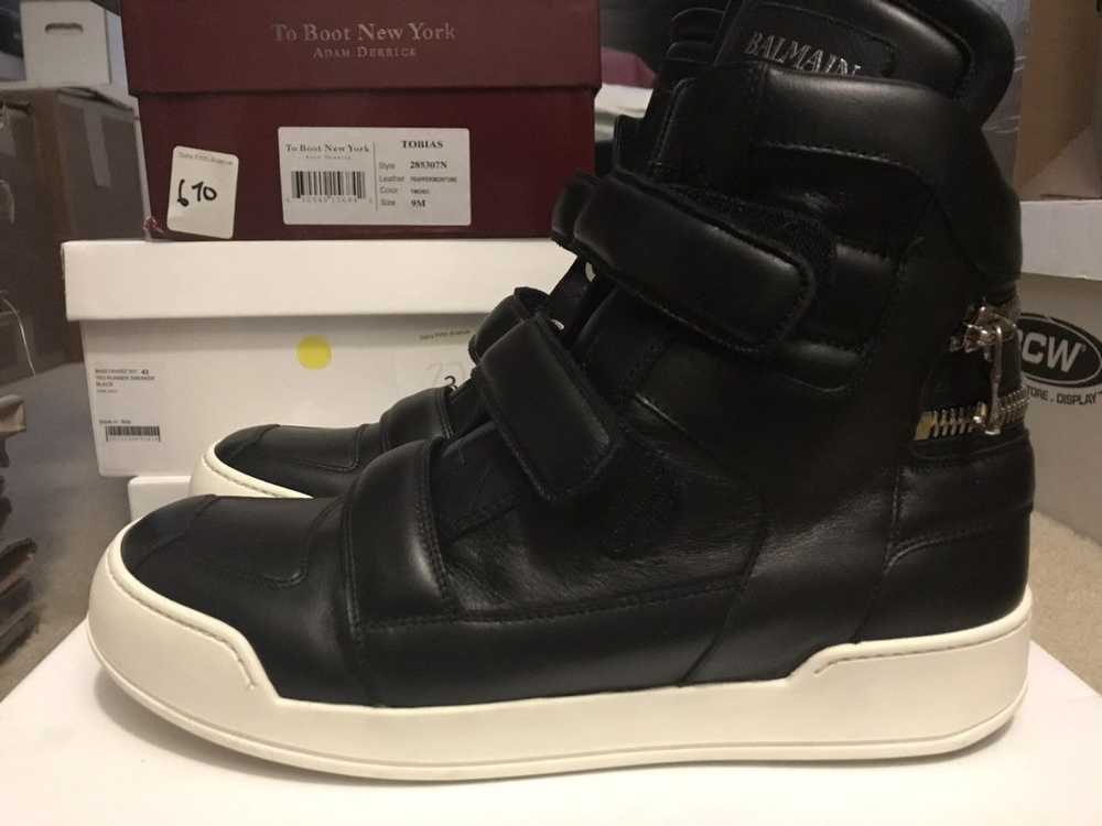 Balmain BALMAIN High Top Leather Sneakers Black S… - image 1