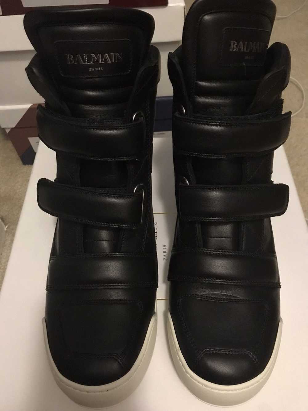 Balmain BALMAIN High Top Leather Sneakers Black S… - image 2