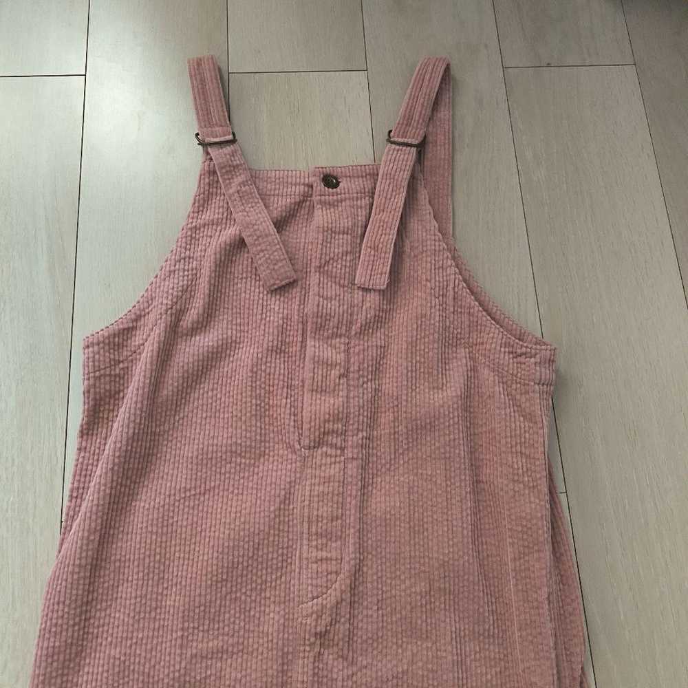 LAKOLE Pink Corduroy Sleeveless Suspender One-pie… - image 1