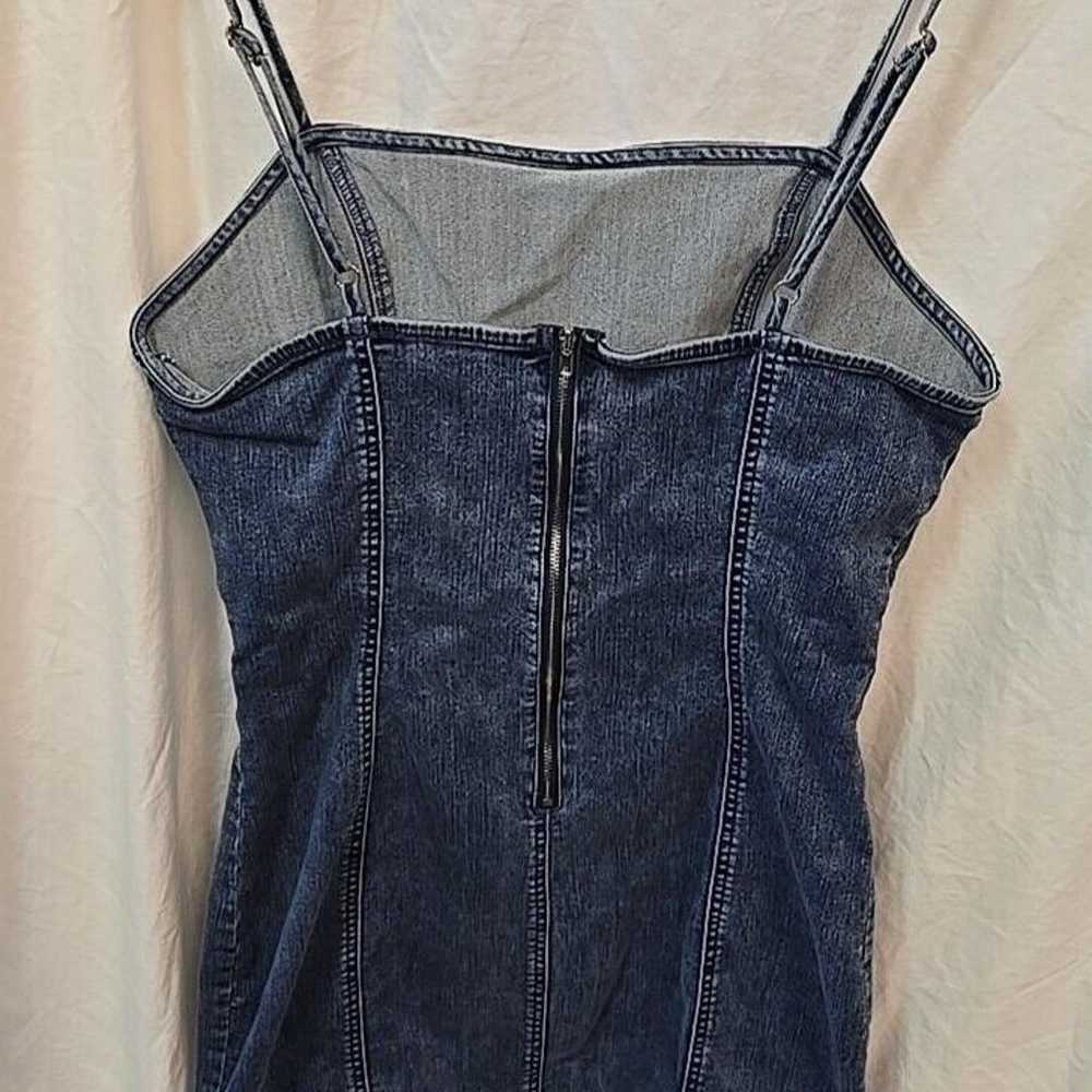 Iris VTG Denim Bodycon 90s silhouette Y2K spaghet… - image 2