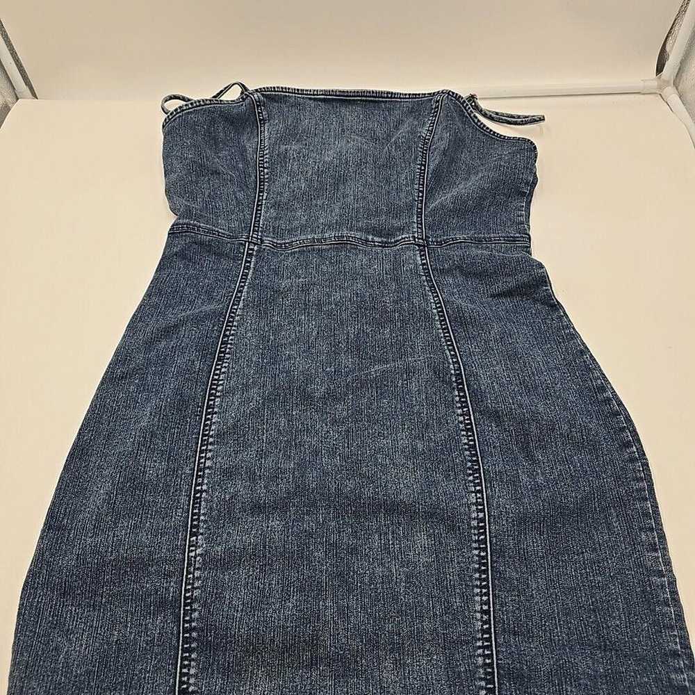 Iris VTG Denim Bodycon 90s silhouette Y2K spaghet… - image 4