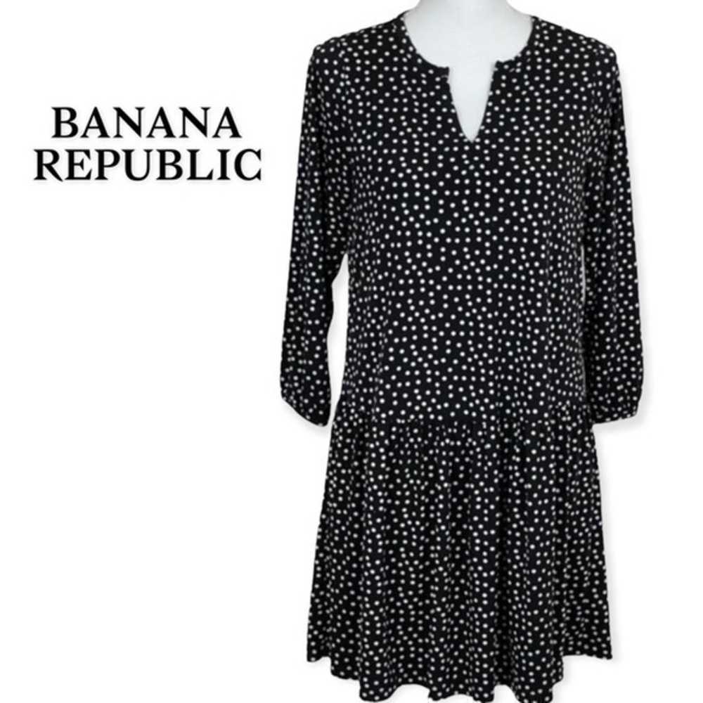 Banana Republic Drop Gathered Waist Black & White… - image 1