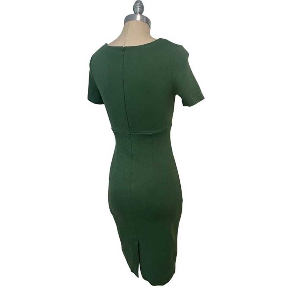 Boden Green Short Sleeve Bodycon Dress With Ruche… - image 3