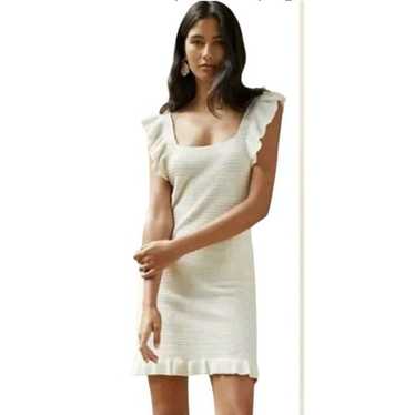 House of Harlow 1960 Cream store Knit Ruffle Mini Dress Size Small