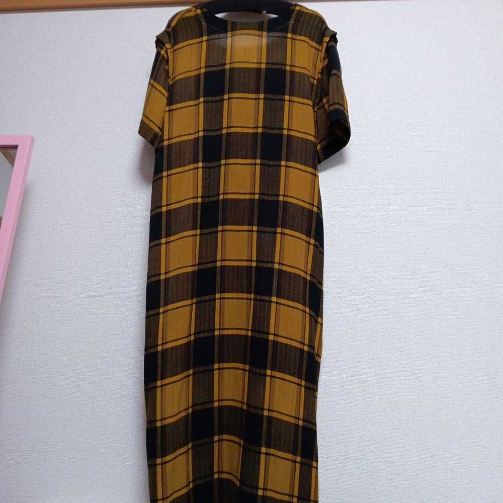 Checkered Short Sleeve Long Shirt Dress Size 0 - image 1