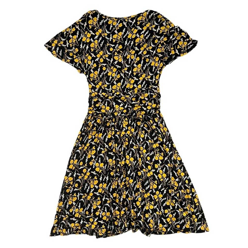 Maeve Anthropologie Floral V Neck Midi Dress Blac… - image 2