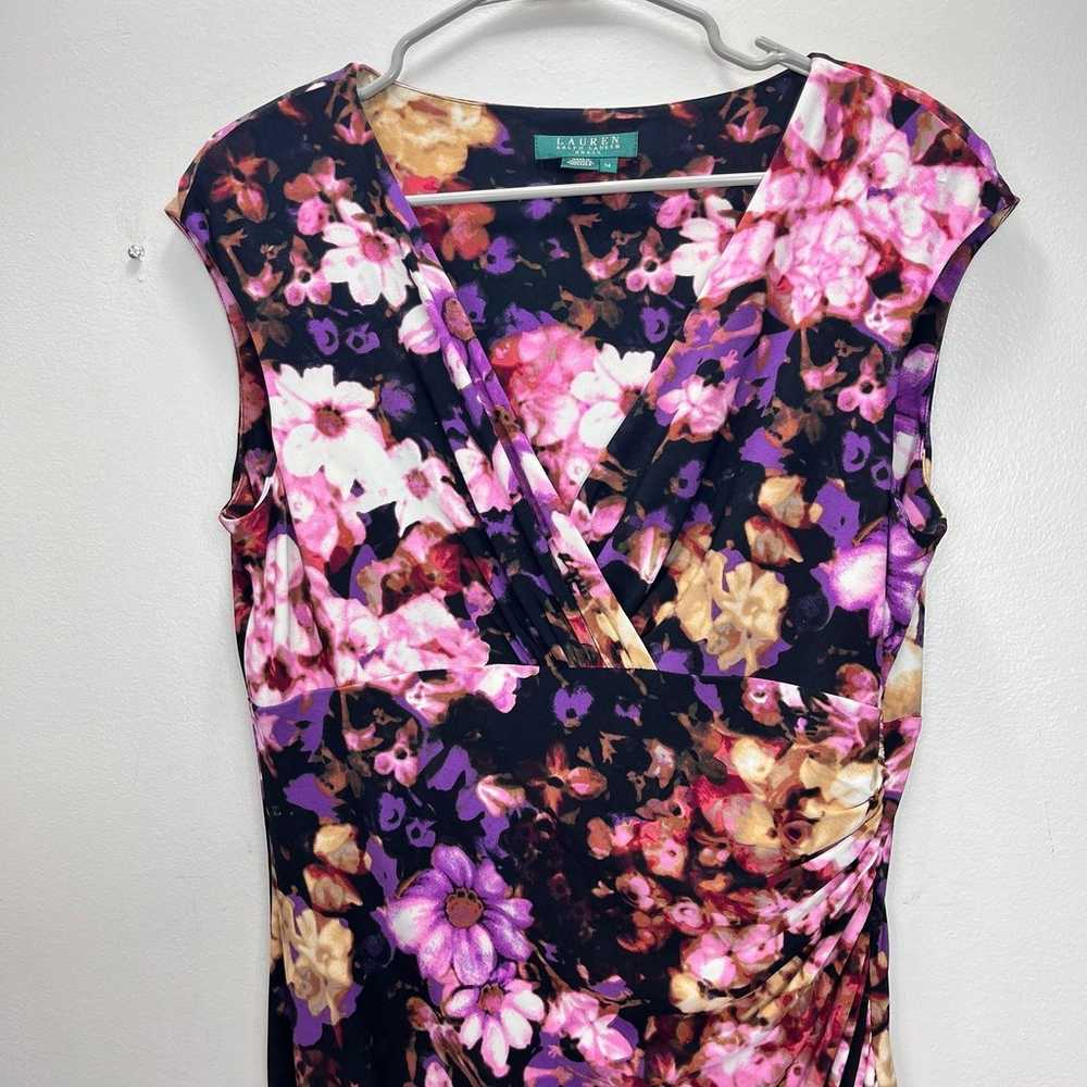 Ralph Lauren Colorful Purple Pink Floral Faux Wra… - image 2