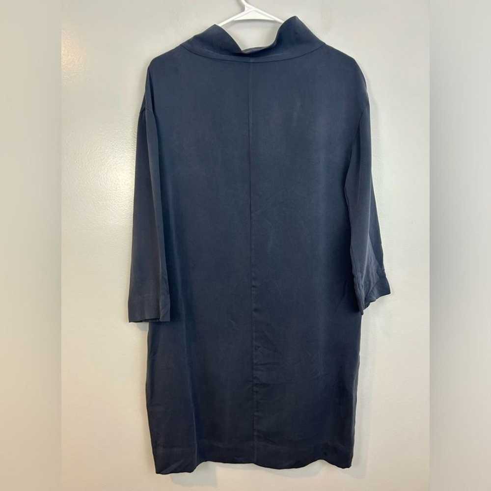 COS Stand-up Collar Blue Shift Dress Size 4 - image 8